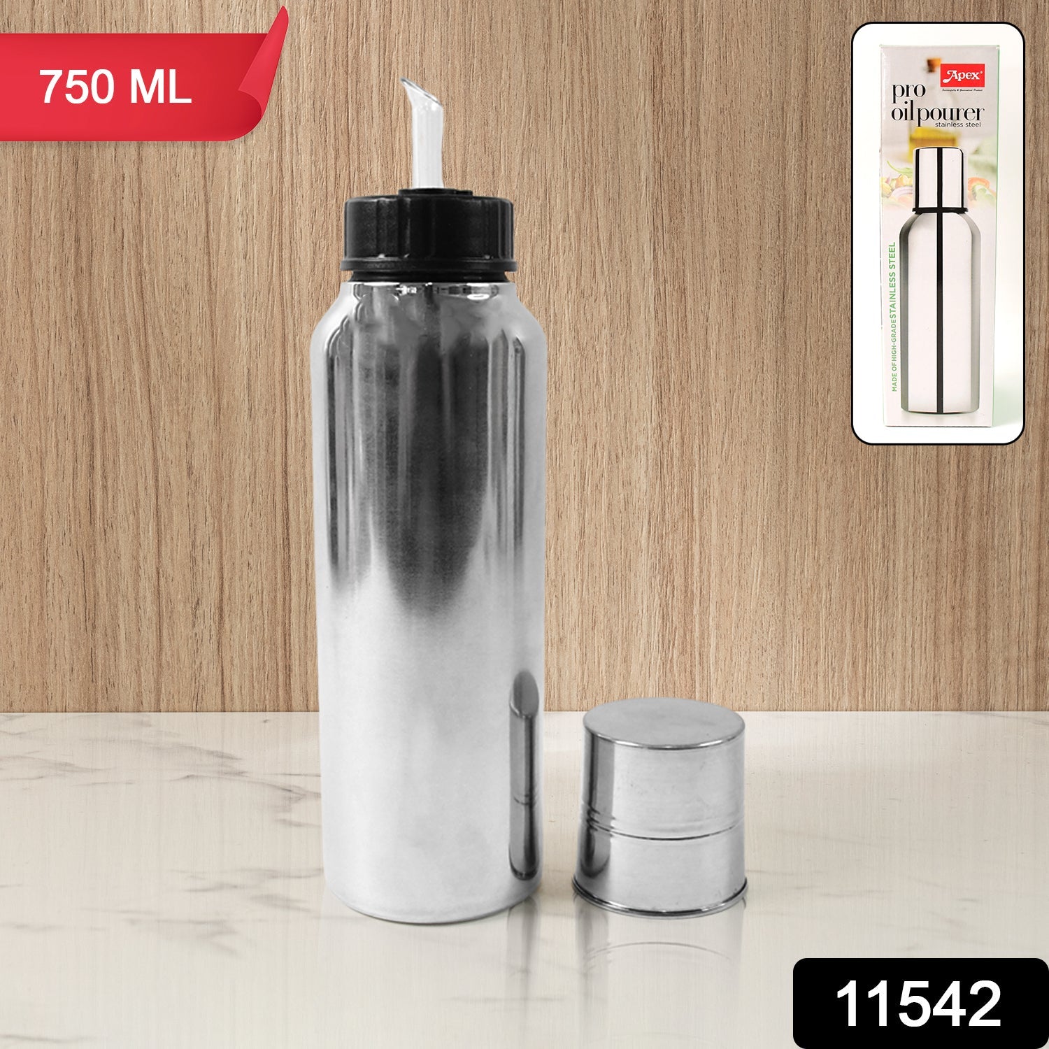 Apex Pro Stainless Steel Oil Pourer – 750ml (1 Pc) Apex Pro Stainless Steel Oil Pourer – 750ml (1 Pc)